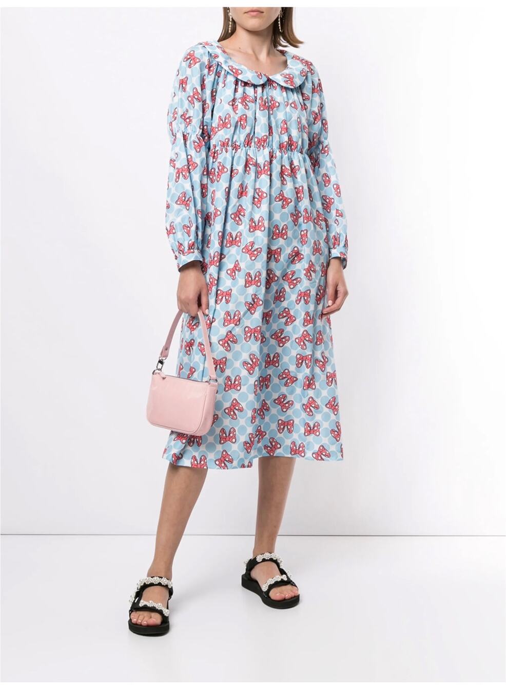 Comme des Garçons GIRL Bow Print Babydoll Midi Dress M
